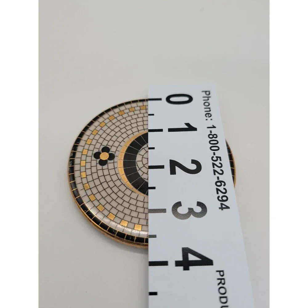 Anthropologie G Mosiac Monogram Coaster Gold Rim